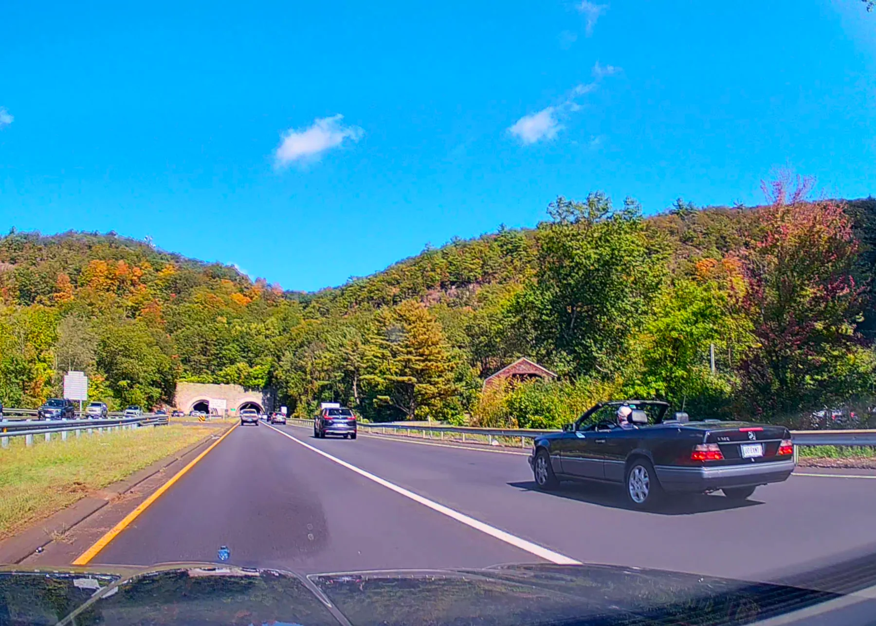 Autumn road scene during the Montreal journey