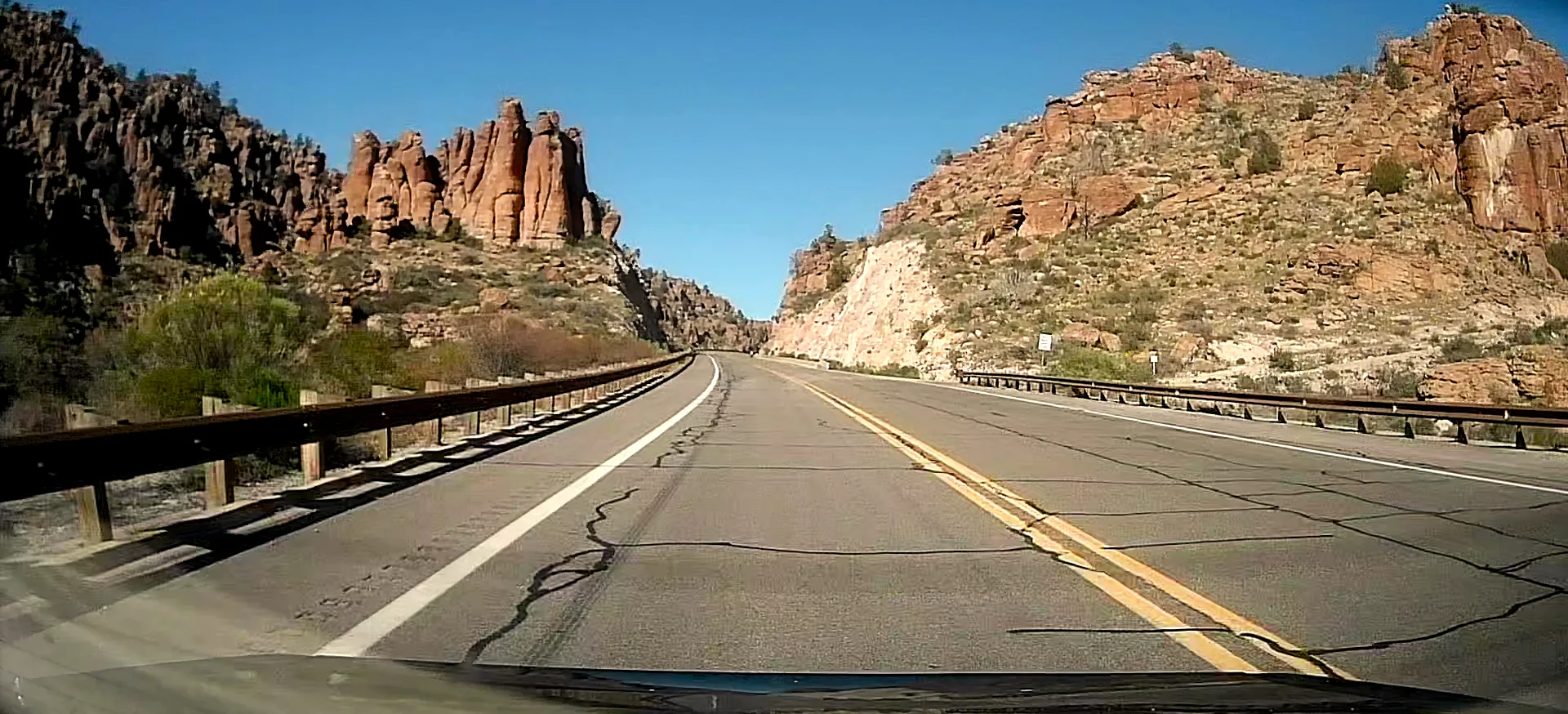 Road through the Salt River Canyon in Arizona